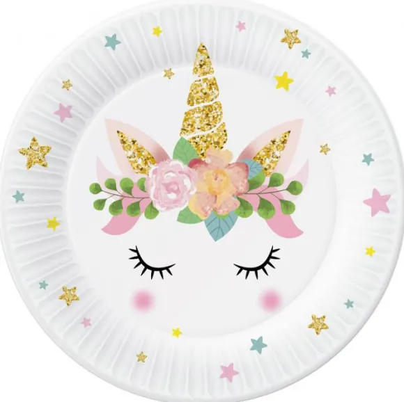 Paptallerken Unicorn 6-pak