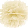Pompom papir 25 cm creme