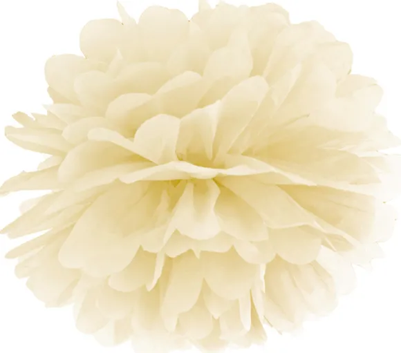 Pompom papir 25 cm creme
