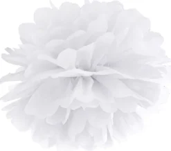 Pompom papir 25 cm hvid