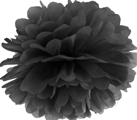 Pompom papir 25 cm sort