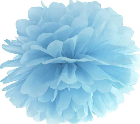 Pompom papir 25 cm støvblå