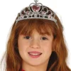 Prinsesse tiara diadem sølv/pink