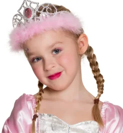 Prinsesse tiara lyserød plys