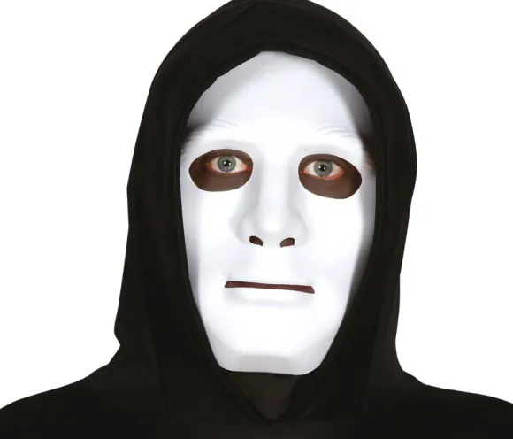 Robotmaske plast, hvid