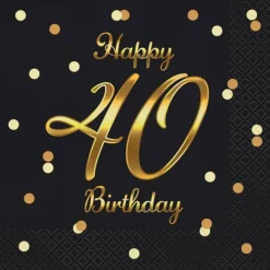 Servietter Happy 40 Birthday