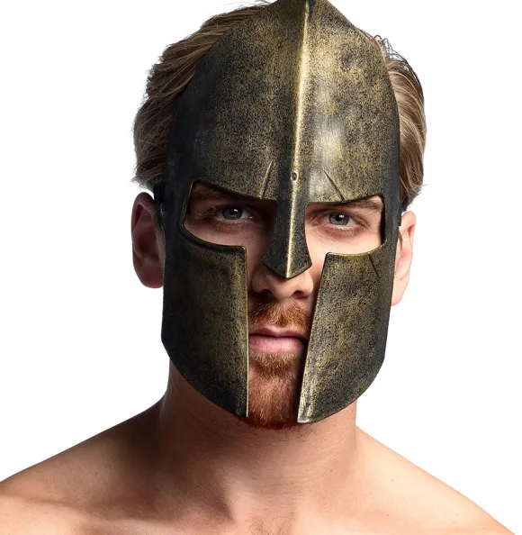 Spartansk/romersk maske, bronze