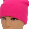 Strikket hue, neon-pink