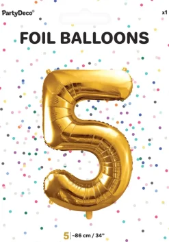 Tal ballon 5 guld 86 cm