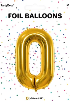 Tal ballon 0 guld 86 cm
