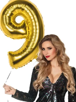 Tal ballon 9 guld 86 cm