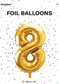 Tal ballon 8 guld 86 cm