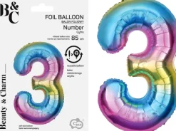 Tal ballon 3 regnbue 85 cm