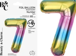 Tal ballon 7 regnbue 85 cm