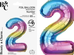 Tal ballon 2 regnbue 85 cm