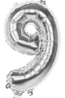 Tal ballon 9 sølv 36 cm