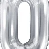 Tal ballon 0 sølv 35 cm