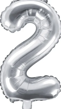 Tal ballon 2 sølv 35 cm