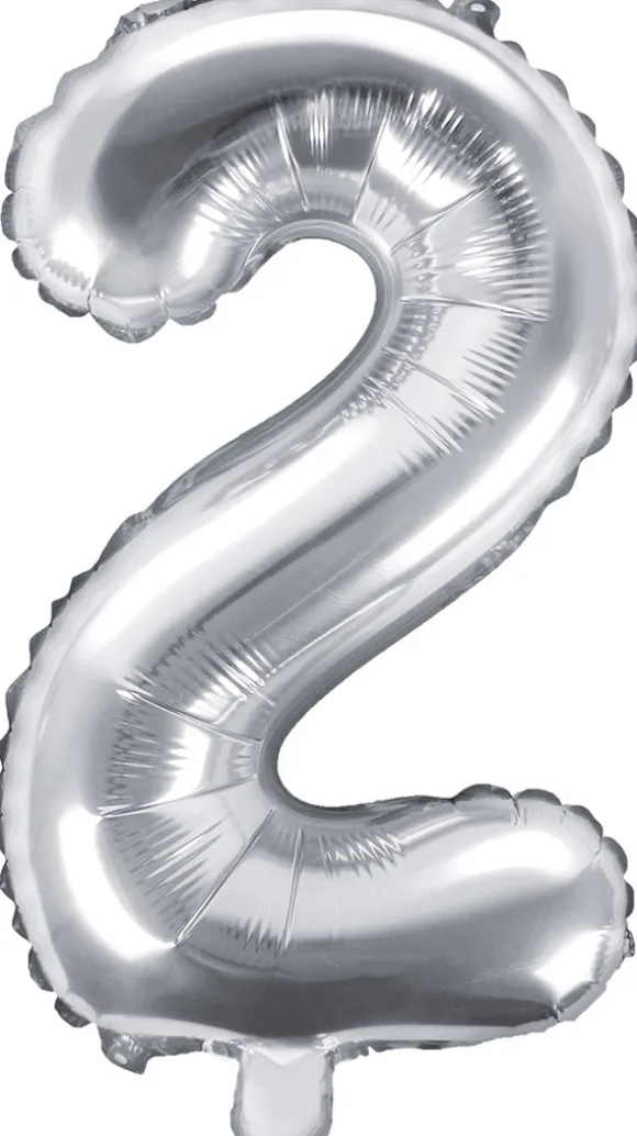 Tal ballon 2 sølv 35 cm