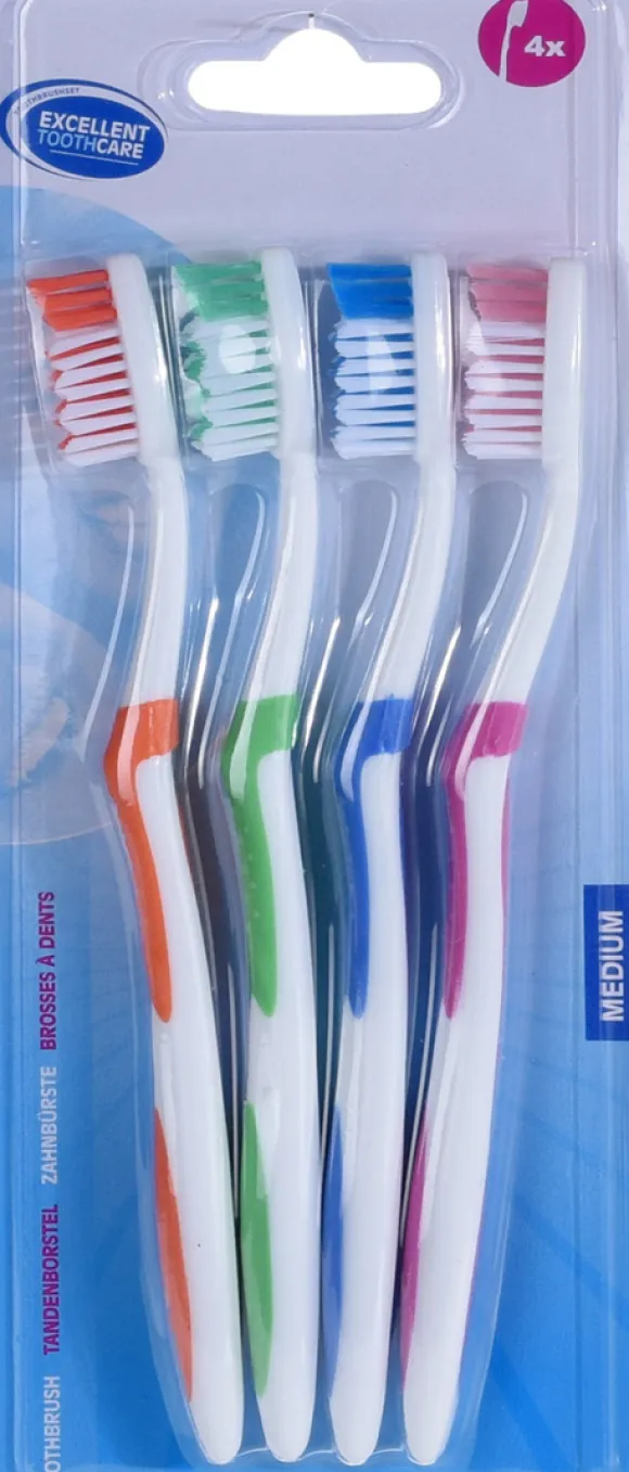 Tandbørste medium 4-pak