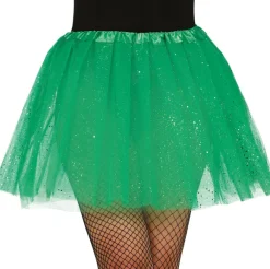 Tylskørt 40 cm grøn glitter