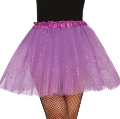 Tylskørt 40 cm lilla glitter