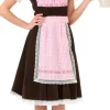 Tyrolerkjole pink/brun, XL