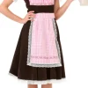Tyrolerkjole pink/brun, XXL