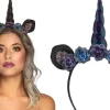 Unicorn hårbøjle blomster, sort