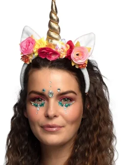 Unicorn hårbøjle med blomster