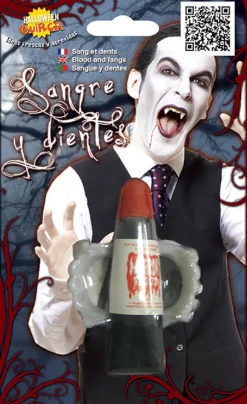 Vampyr tænder m/falsk blod