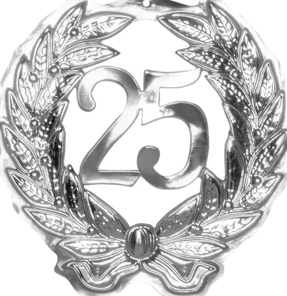 Væg-dekoration 25 år, sølv