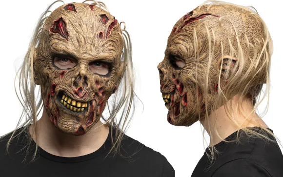 Zombie hoved maske med hår